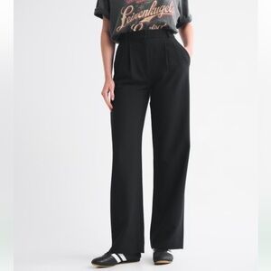 Abercrombie & Fitch Black Sloane Tailored Wide Leg Pants